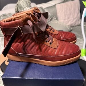 Marc Nolan Stylish Brown leather High-Top Men's Shoes size 11